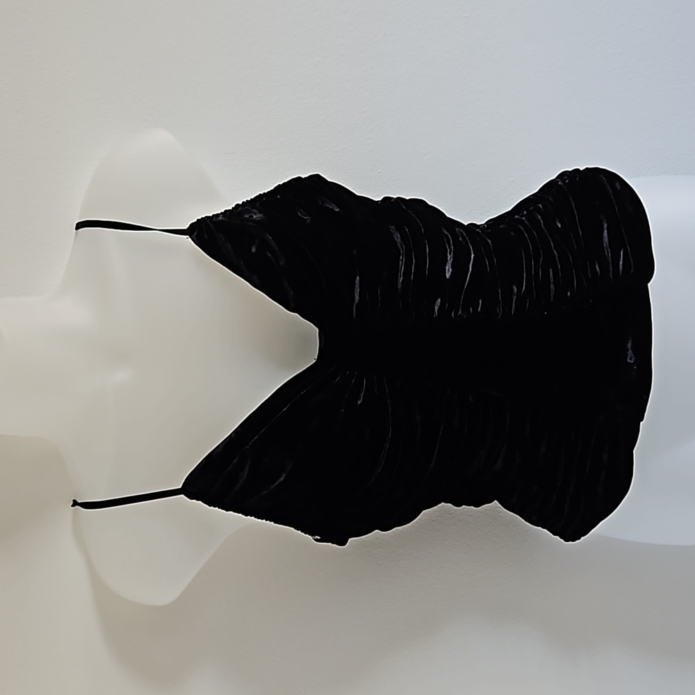 BEBE Cami Camisole Black Velvet Adjustable Spaghetti Straps